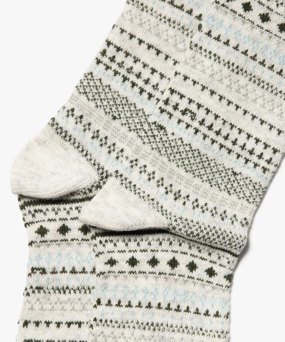 Chaussettes tige haute en maille jacquard homme vue2 - GEMO(HOMWR HOM) - GEMO