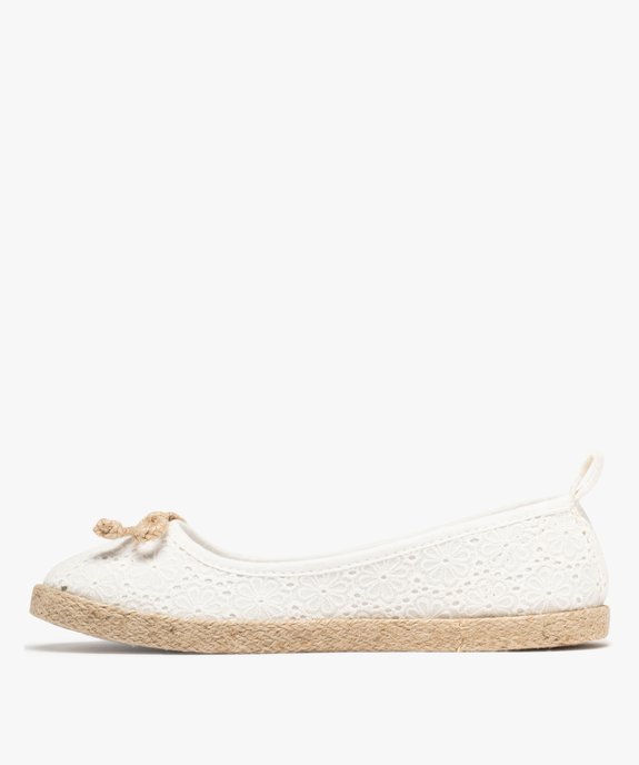 Ballerines en toile imprimée à semelle de corde femme vue4 - FOLLOW ME - GEMO