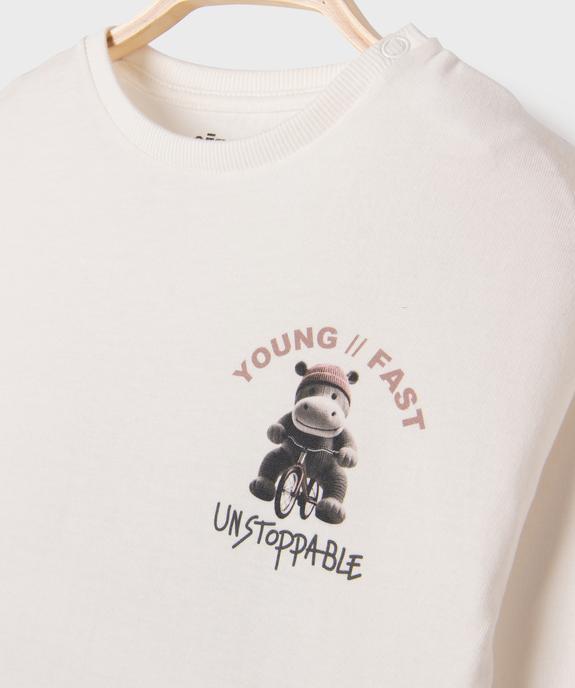 Tee-shirt manches longues imprimé devant et dos bébé garçon vue5 - GEMO 4G BEBE - GEMO