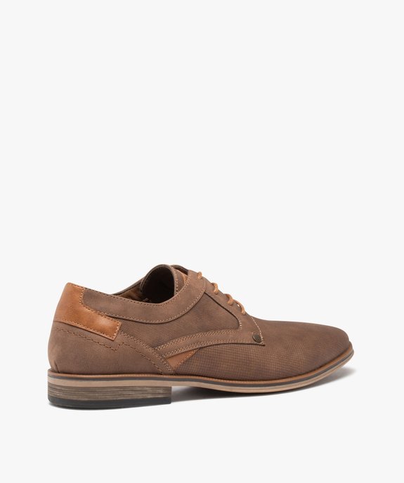 Derbies homme unis dessus texturé vue4 - GEMO(URBAIN) - GEMO