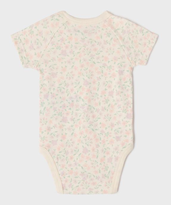 Body à manches courtes fermeture croisée motifs fleuris bébé fille (lot de 3) vue5 - GEMO 4G BEBE - GEMO