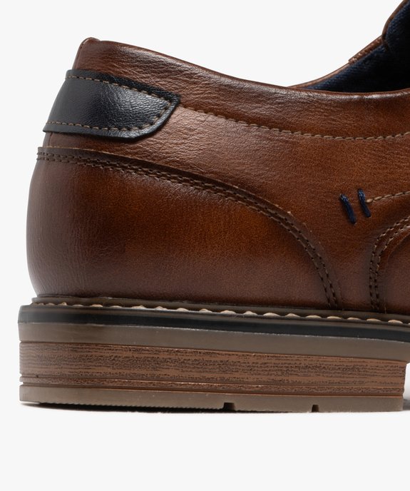 Derbies unis à lacets ronds contrastants homme vue7 - MARIO BALDANO - GEMO