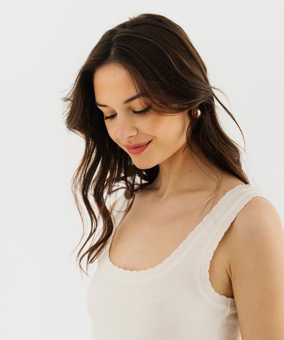 Débardeur en coton avec finitions dentelées femme vue2 - GEMO(FEMME PAP) - GEMO