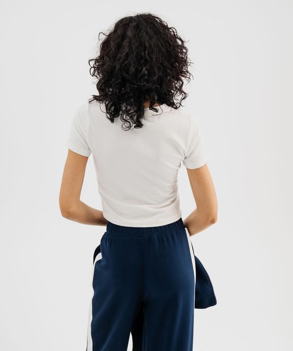 Tee-shirt manches courtes en coton stretch uni femme vue2 - GEMO(FEMME PAP) - GEMO