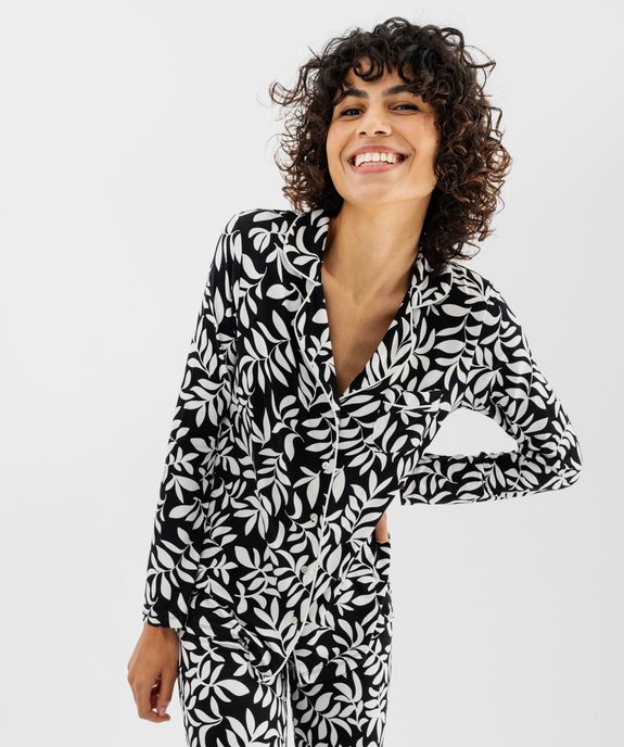 Pyjama deux pièces en viscose femme : chemise et pantalon vue13 - GEMO 4G FEMME - GEMO