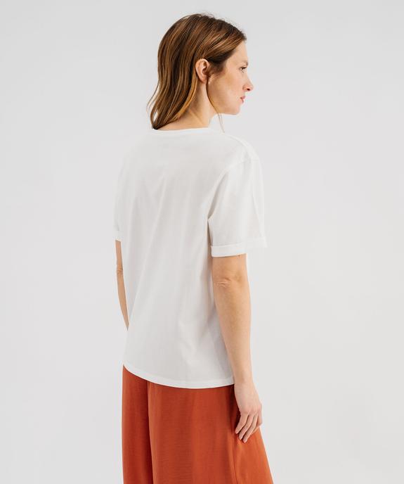 Haut de pyjama à manches courtes à motifs fleuris femme vue3 - GEMO 4G FEMME - GEMO