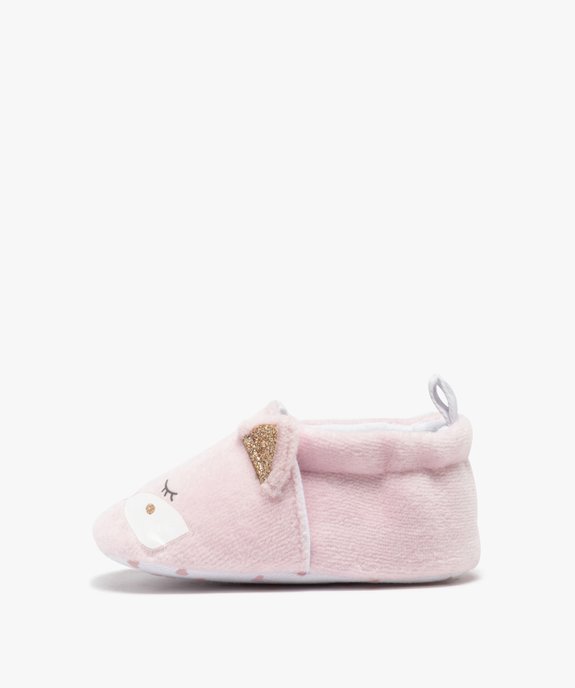 Chaussons De Naissance Bebe Fille En Velours Chaton Gemo