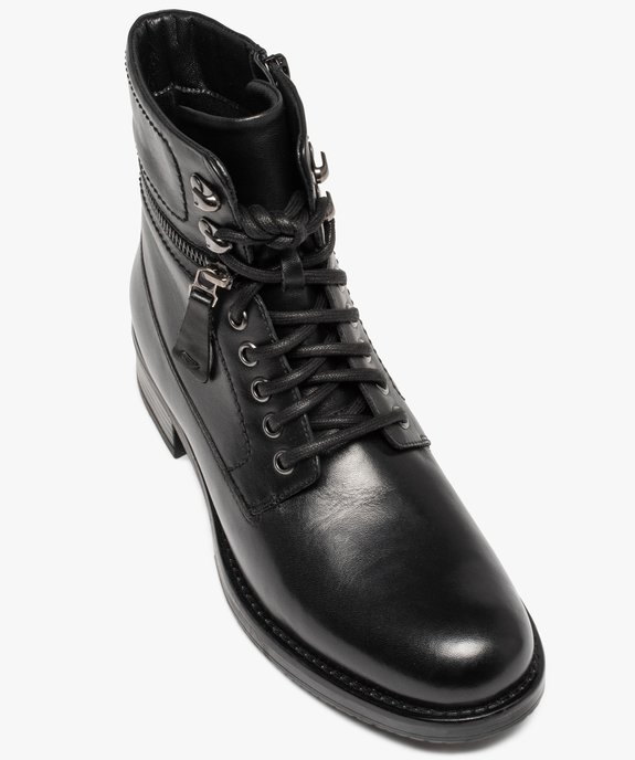 Boots femme à lacets dessus cuir uni - Tanéo vue6 - TANEO - GEMO