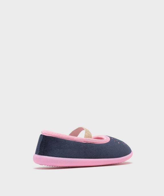 Chaussons enveloppants en velours avec motif pailleté fille vue4 - GEMO 4G FILLE - GEMO
