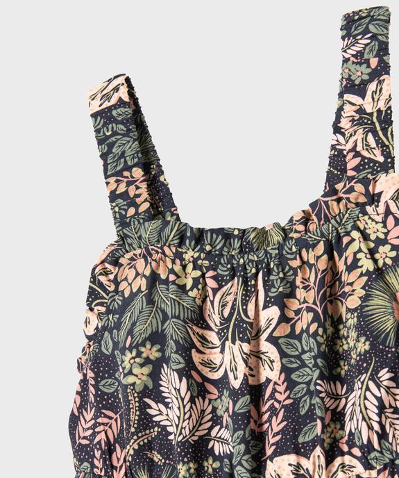 Robe imprimée à bretelles avec volants fille vue2 - GEMO 4G FILLE - GEMO