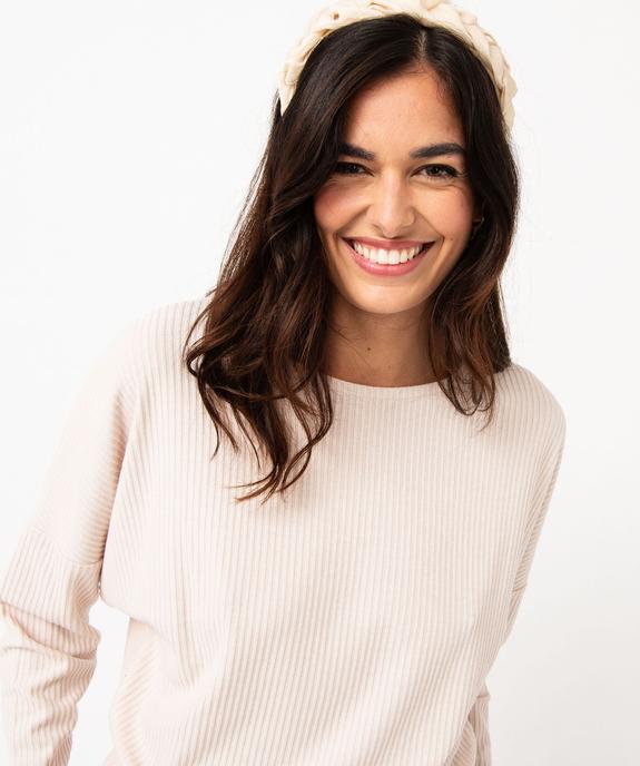 Haut de pyjama en maille côtelée femme vue2 - GEMO 4G FEMME - GEMO