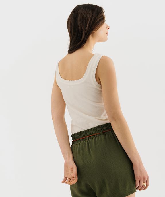 Débardeur en coton avec finitions dentelées femme vue3 - GEMO(FEMME PAP) - GEMO