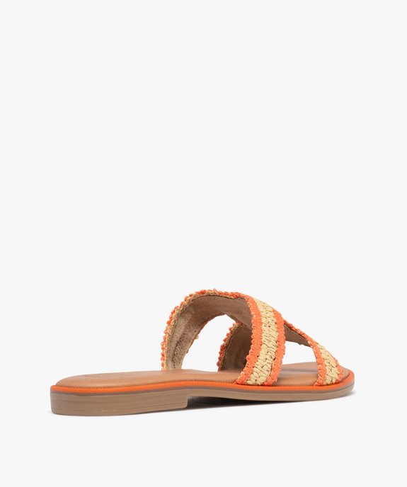 Mules plates à brides tressées et croisées femme  vue5 - FOLLOW ME - GEMO