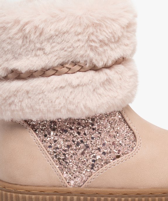 Bottines fourrées zippées à col duveteux fille vue7 - LOVELY WINGS - GEMO