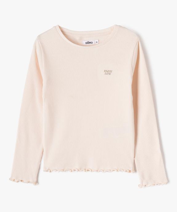 Tee-shirt à manches longues et maille côtelée fille vue1 - GEMO 4G FILLE - GEMO