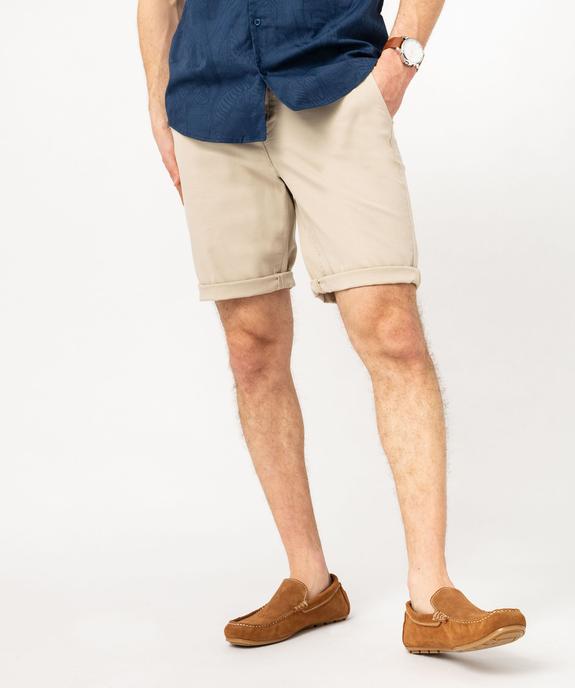 Bermuda chino en twill de coton stretch homme vue1 - GEMO 4G HOMME - GEMO