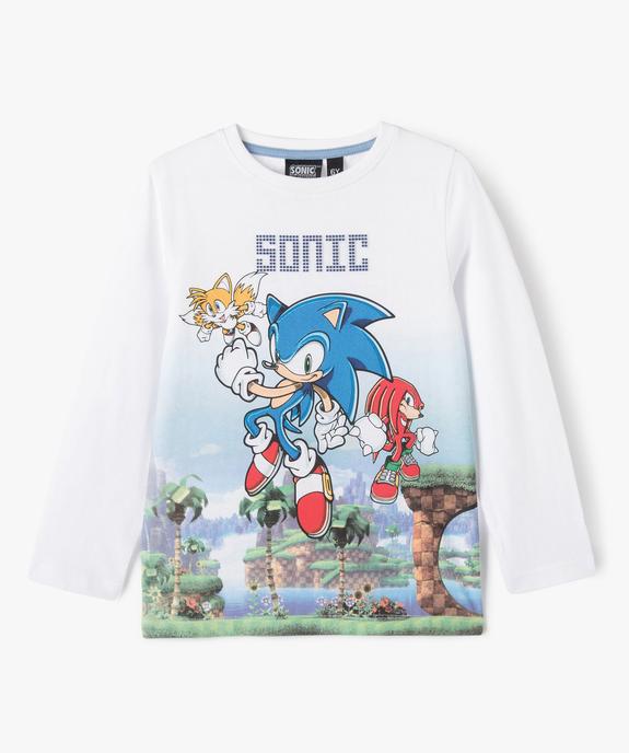 Tee-shirt manches longues imprimé Sonic garçon vue2 - SONIC - GEMO