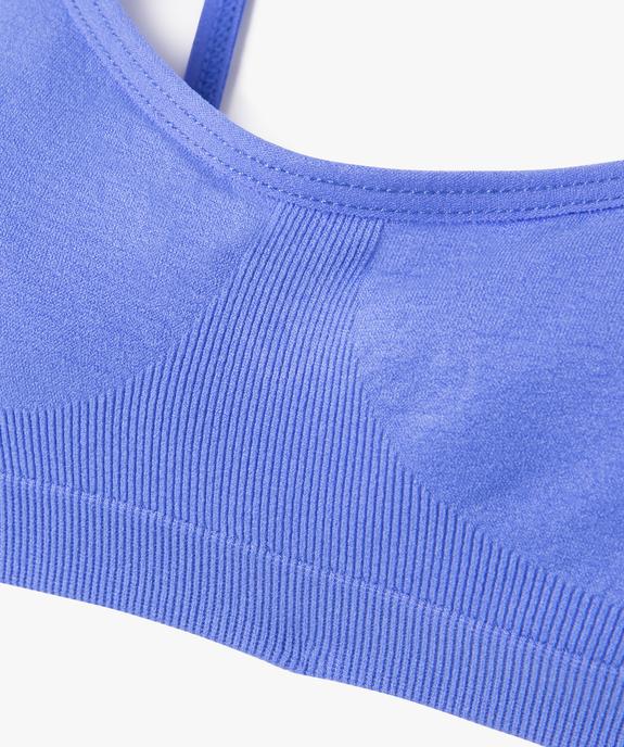 Brassière à fines bretelles en maille extensible fille vue2 - GEMO (JUNIOR) - GEMO