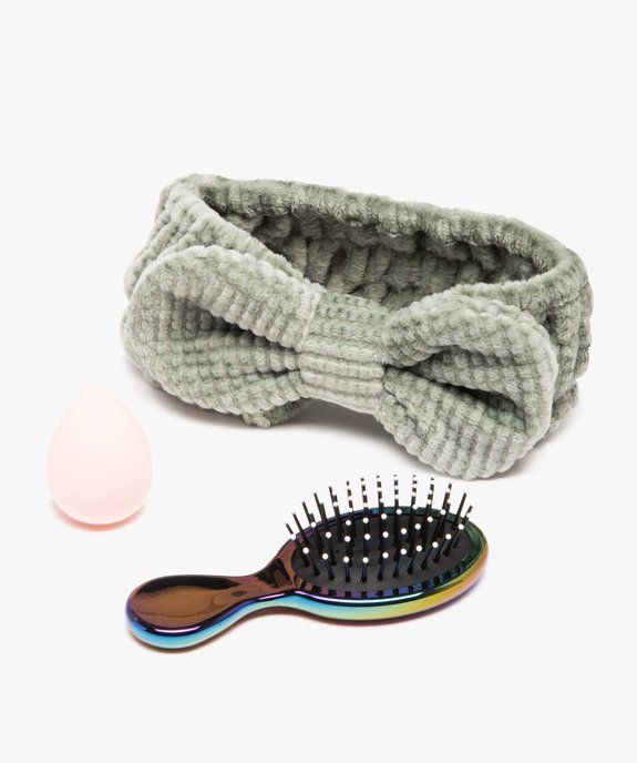 Coffret de 3 accessoires de beauté : bandeau, éponge et brosse à cheveux vue2 - GEMO (ACCESS) - GEMO