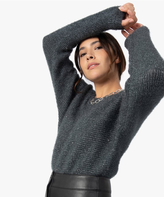 Pull femme en maille pailletée avec strass vue1 - GEMO(FEMME PAP) - GEMO