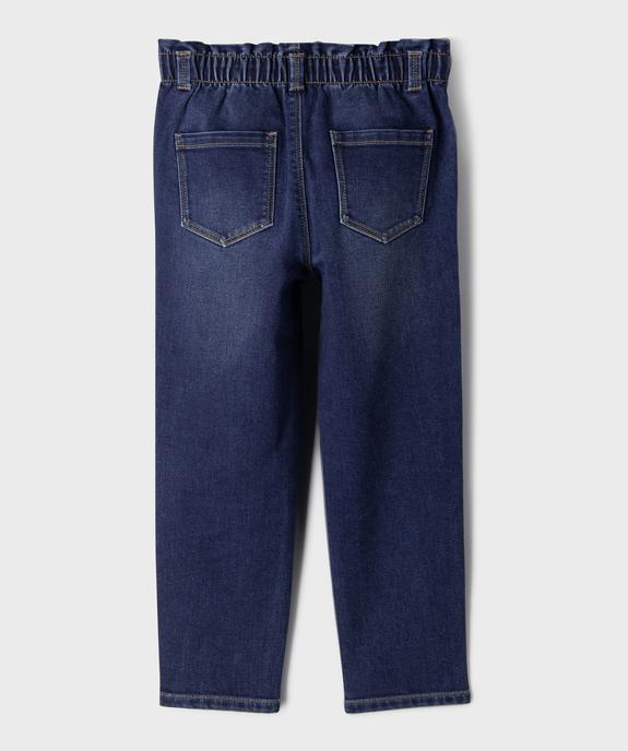 Jean large avec taille froncée élastique ajustable fille vue5 - GEMO (ENFANT) - GEMO