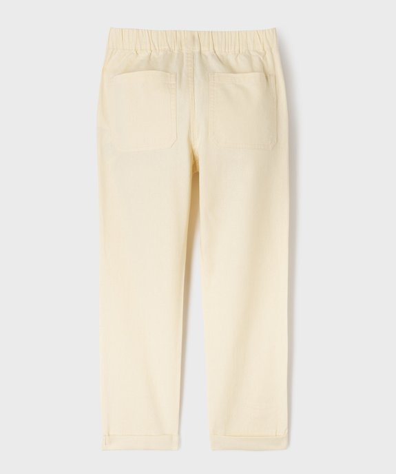 Pantalon chino taille ajustable garçon vue3 - GEMO (ENFANT) - GEMO