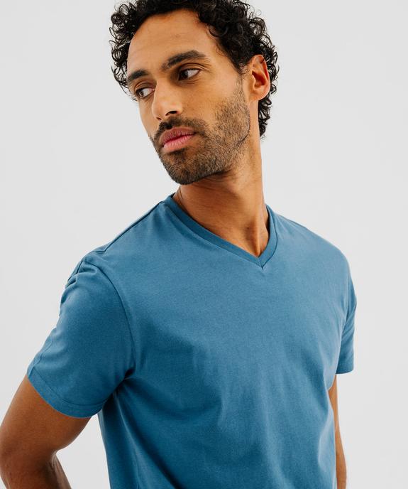 Tee-shirt à manches courtes et col V homme vue4 - GEMO 4G HOMME - GEMO