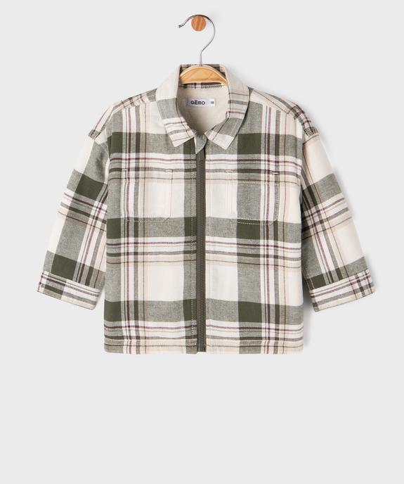 Chemise à carreaux zippée doublée polaire bébé garçon vue1 - GEMO(BEBE DEBT) - GEMO