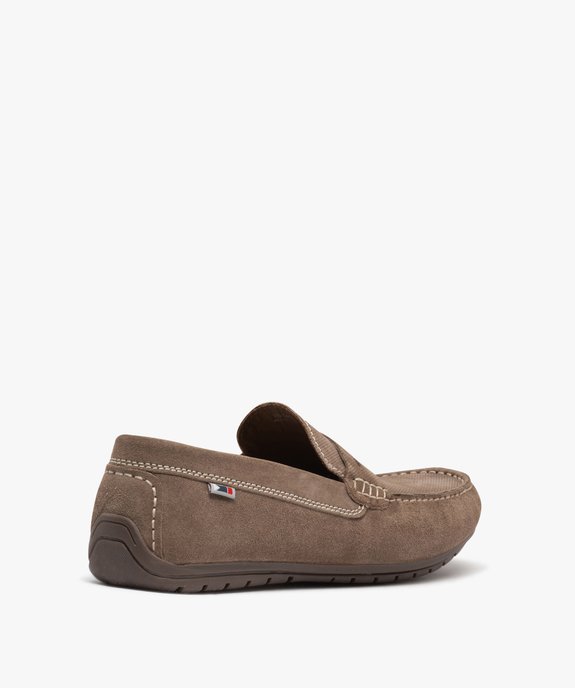 Mocassins en cuir velours homme - Tanéo vue4 - TANEO - GEMO