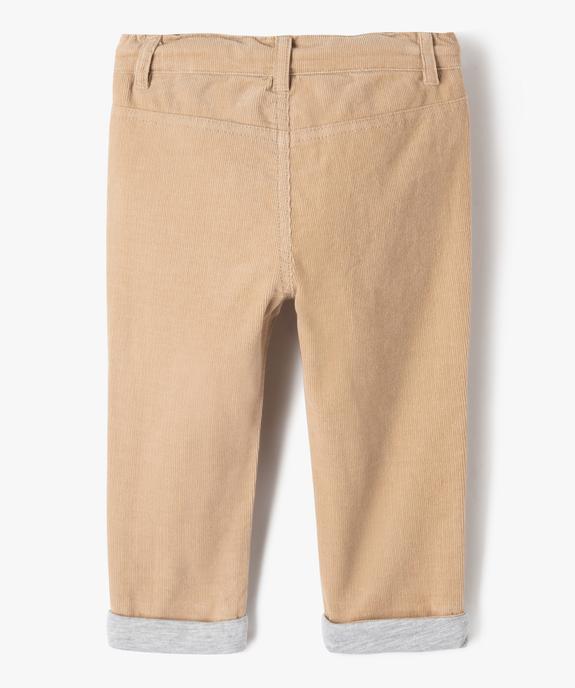 Pantalon bébé garçon en velours doublé jersey vue4 - GEMO(BEBE DEBT) - GEMO