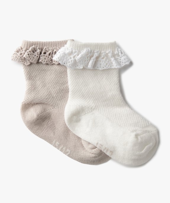 Chaussettes bébé fille à volants (lot de 2) vue1 - GEMO 4G BEBE - GEMO