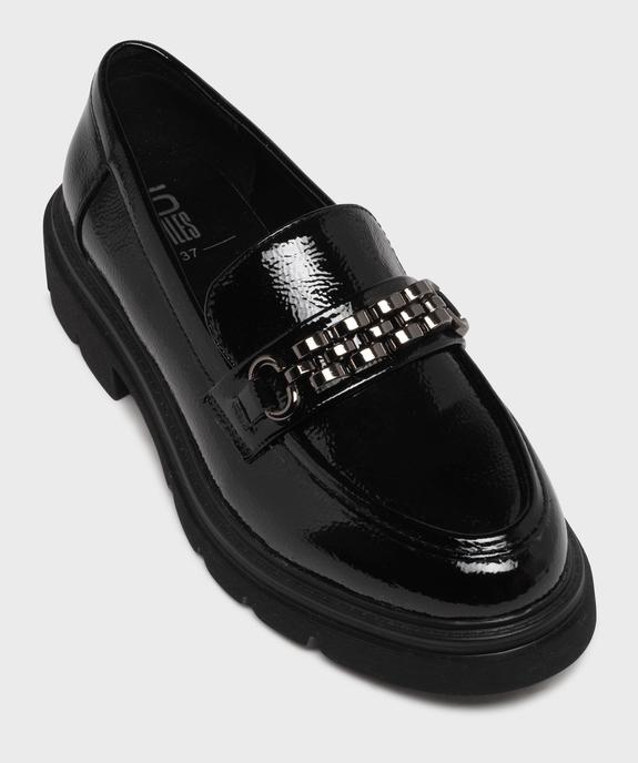 Mocassins chunky vernis à épaisse semelle crantée femme vue6 - 5 MILES - GEMO