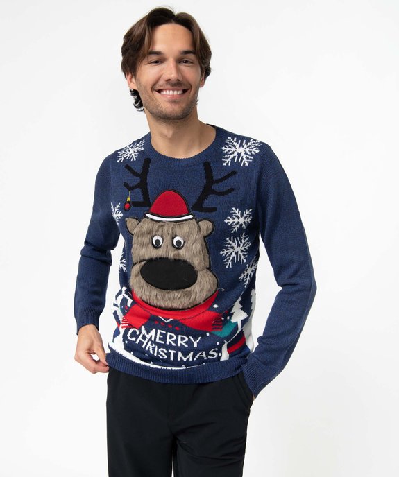 Pull de Noël homme avec motif vue1 - GEMO (HOMME) - GEMO