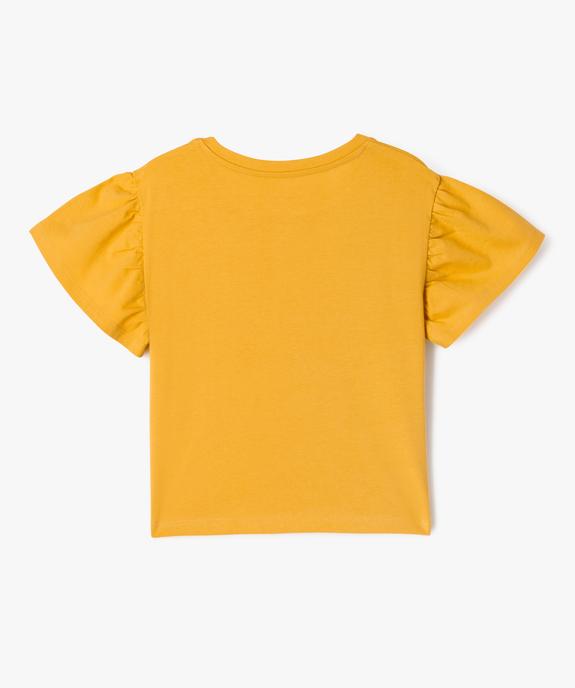 Tee-shirt à manches courtes froncées avec motif fille - LuluCastagnette vue4 - LULU CASTAGNETTE GEMO FOR GOOD - GEMO