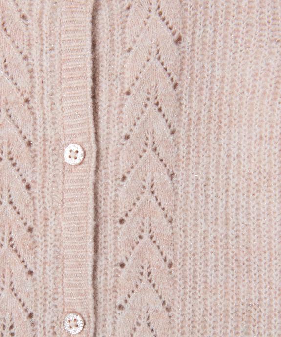 Gilet en maille fantaisie avec fil métallisé bébé fille vue2 - GEMO(BEBE DEBT) - GEMO