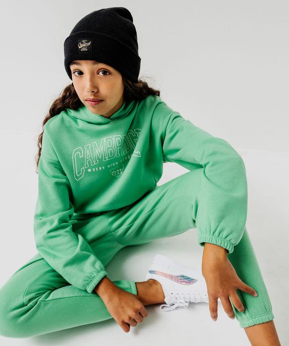 Sweat à capuche molletonné coupe courte fille vue1 - PREMIER PRIX BY GEMO - GEMO