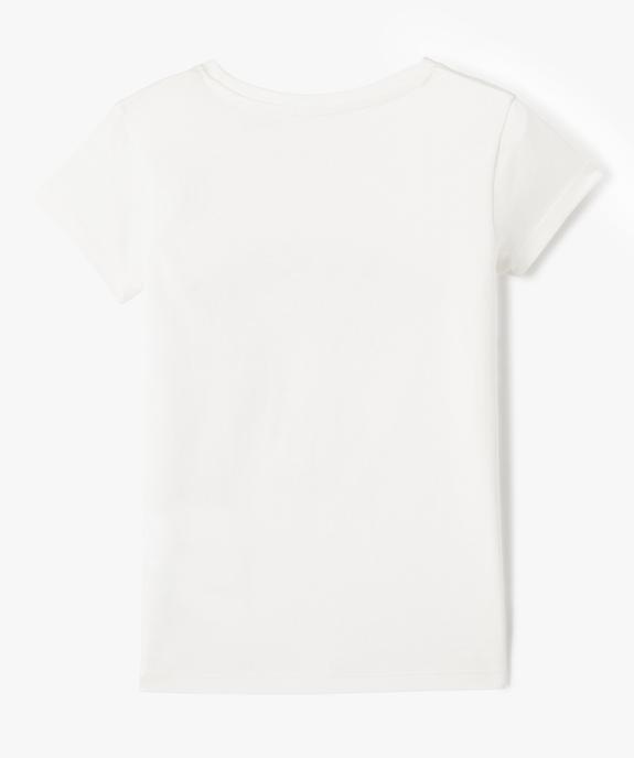 Tee-shirt fille à manches courtes avec large motif girly vue3 - GEMO (ENFANT) - GEMO