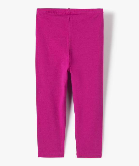 Legging 7/8ème uni à taille élastiquée fille vue3 - GEMO (ENFANT) - GEMO