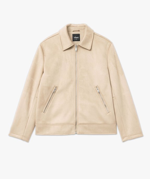 Blouson en suédine fermeture zippée homme vue4 - GEMO (HOMME) - GEMO