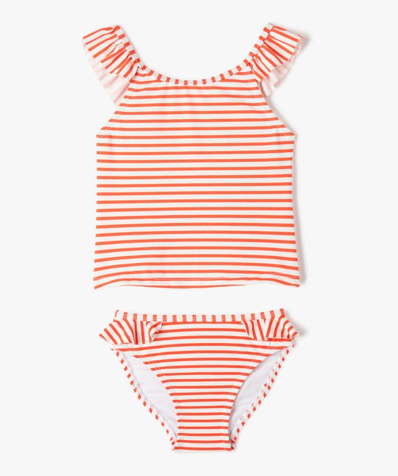 Maillot de bain bébé fille 2 pièces tankini à rayures vue1 - GEMO(BEBE DEBT) - GEMO