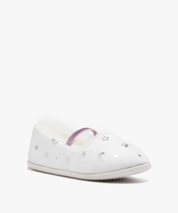 Chaussons fille ballerines fourrées à bride élastique pailletée vue2 - GEMO (ENFANT) - GEMO