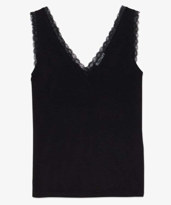Débardeur avec col V en dentelle femme vue8 - GEMO 4G FEMME - GEMO
