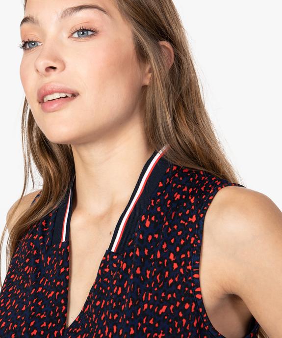 Débardeur femme fluide imprimé à col V sportswear vue2 - GEMO(FEMME PAP) - GEMO