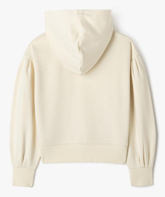 Sweat court à capuche avec manches extra larges fille vue3 - GEMO 4G FILLE - GEMO