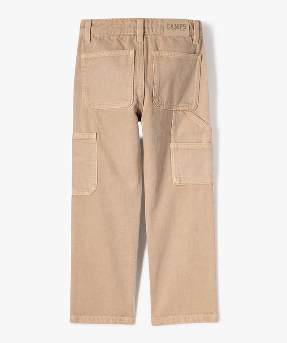 Pantalon cargo toile coupe droite garçon vue3 - CAMPS - GEMO