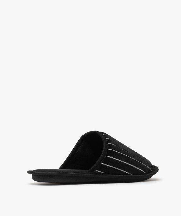 Chaussons homme mules d'intérieur en velours rayé vue4 - GEMO(HOMWR HOM) - GEMO