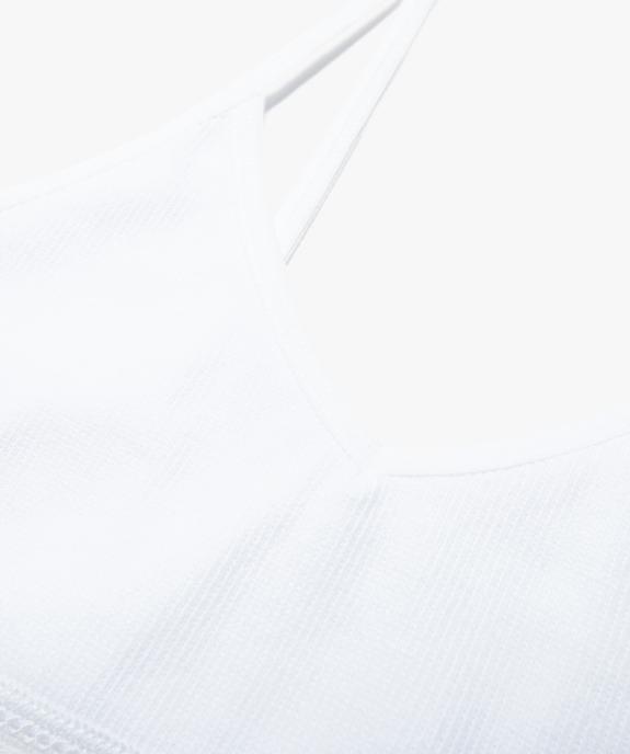 Brassière à fines bretelles en maille côtelée fille vue2 - GEMO 4G FILLE - GEMO