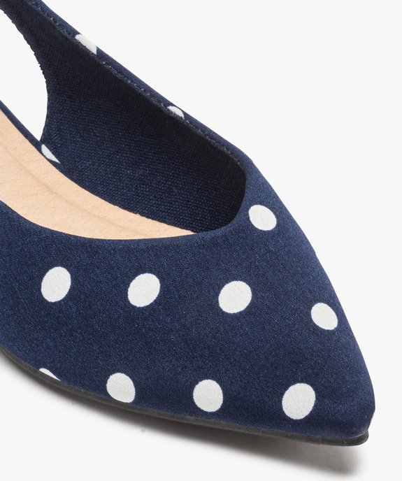 Ballerines femme à talon ouvert et bout pointu à pois vue6 - GEMO(URBAIN) - GEMO