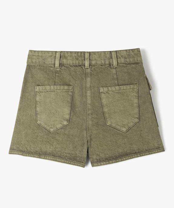 Jupe short en toile denim avec poche rabat fille vue6 - GEMO (JUNIOR) - GEMO