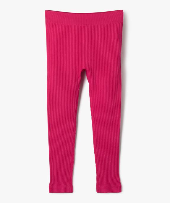 Legging de sport long en maille côtelée sans coutures fille vue3 - GEMO (ENFANT) - GEMO